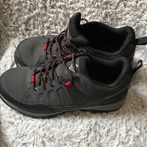 Columbia Black and Red Athletic Shoes Rugged Design